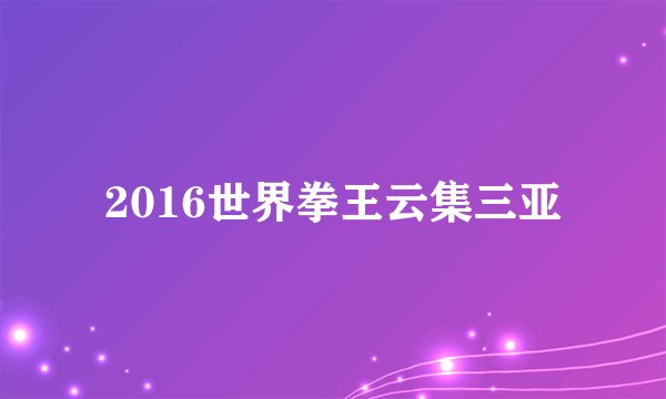 2016世界拳王云集三亚