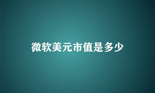 微软美元市值是多少