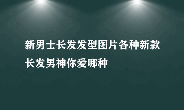 新男士长发发型图片各种新款长发男神你爱哪种