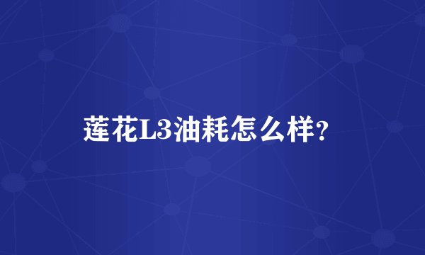 莲花L3油耗怎么样？