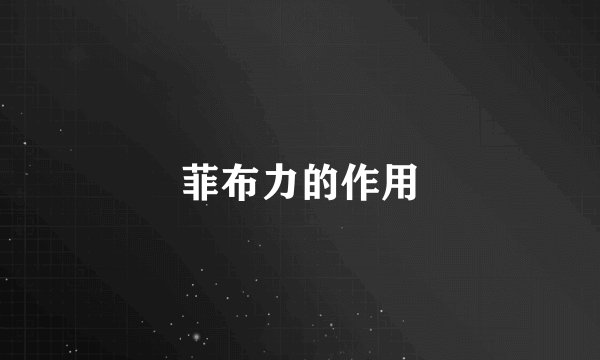 菲布力的作用