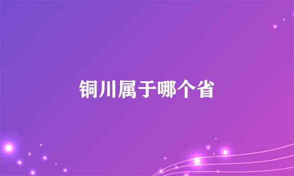 铜川属于哪个省
