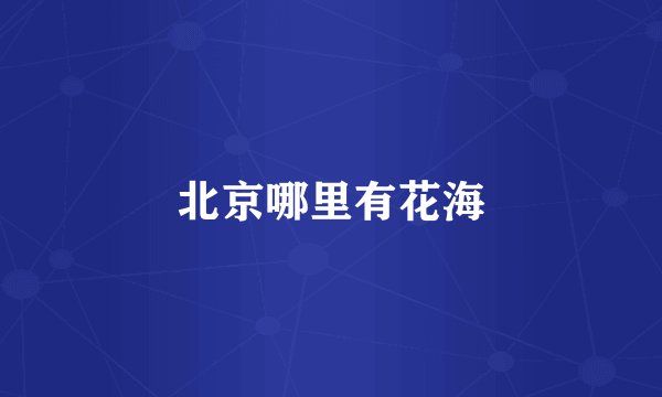 北京哪里有花海