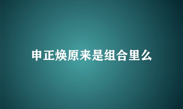 申正焕原来是组合里么