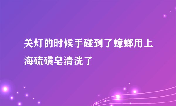 关灯的时候手碰到了蟑螂用上海硫磺皂清洗了