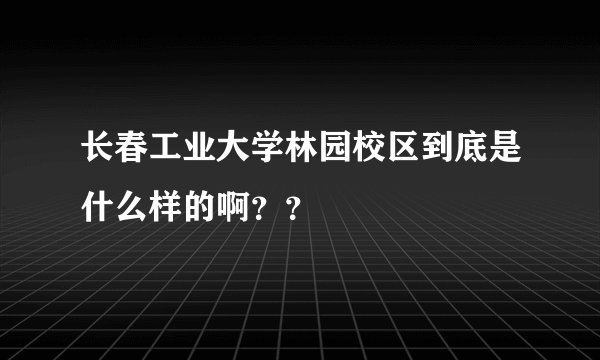长春工业大学林园校区到底是什么样的啊??