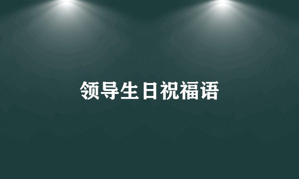 领导生日祝福语