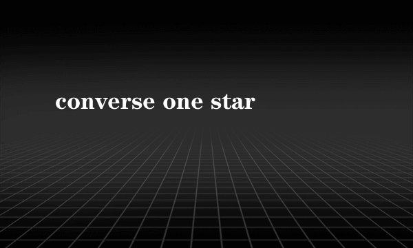 converse one star