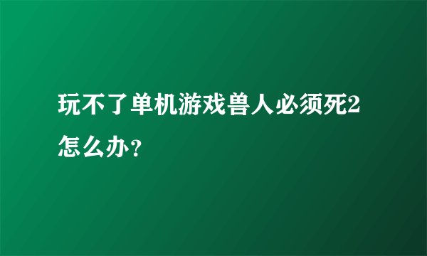 玩不了单机游戏兽人必须死2怎么办？