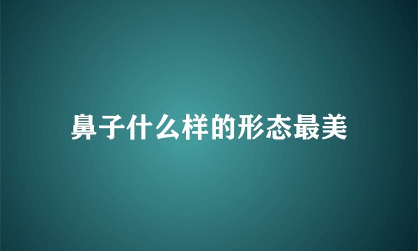 鼻子什么样的形态最美