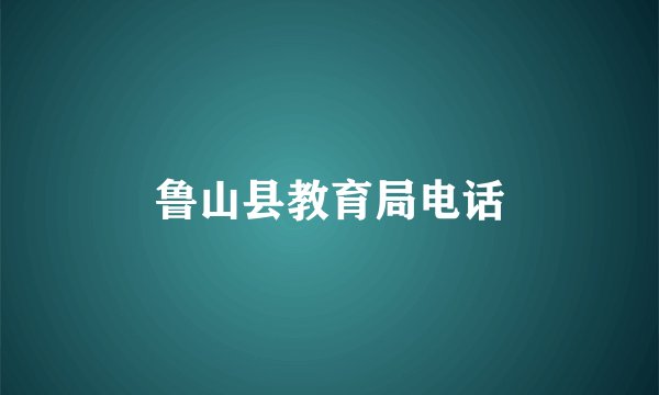 鲁山县教育局电话