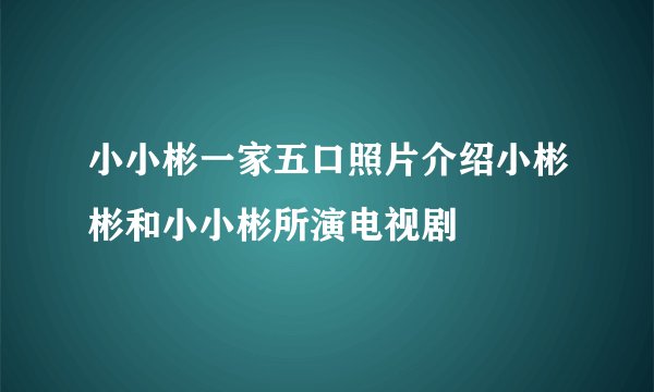 小小彬一家五口照片介绍小彬彬和小小彬所演电视剧