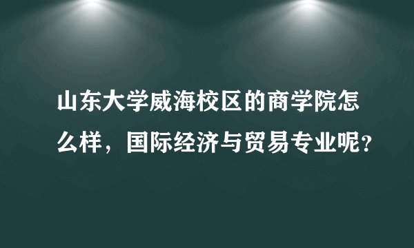 山东大学威海校区的商学院怎么样，国际经济与贸易专业呢？