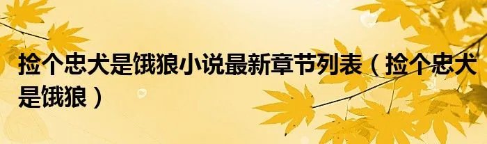 捡个忠犬是饿狼小说最新章节列表（捡个忠犬是饿狼）