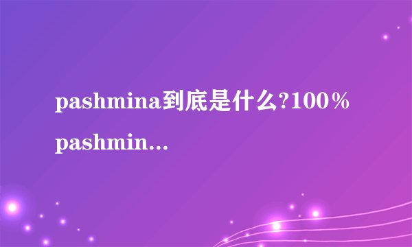pashmina到底是什么?100%pashmina是什么意思