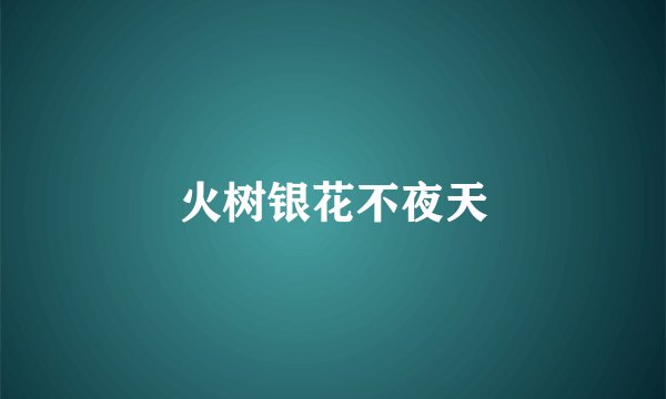 火树银花不夜天