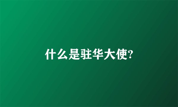 什么是驻华大使?