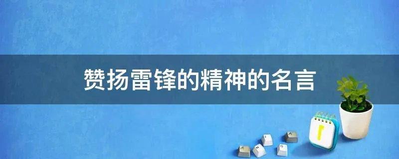 赞扬雷锋的精神的名言