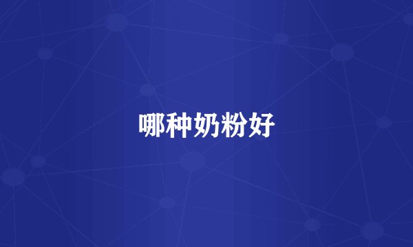 哪种奶粉好