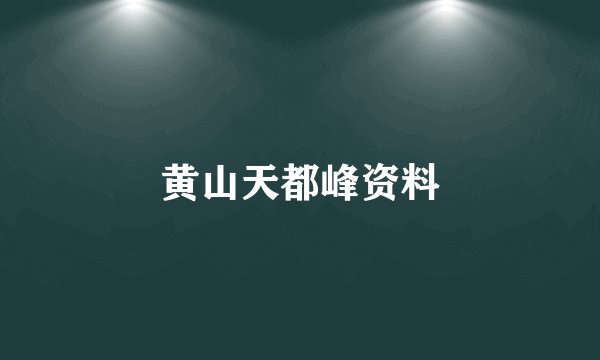 黄山天都峰资料