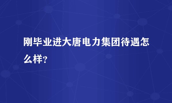 刚毕业进大唐电力集团待遇怎么样？