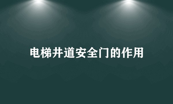 电梯井道安全门的作用
