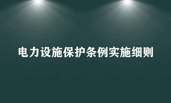 电力设施保护条例实施细则