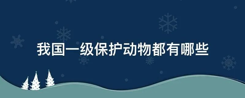 我国一级保护动物都有哪些