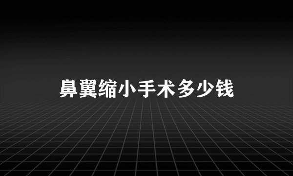 鼻翼缩小手术多少钱