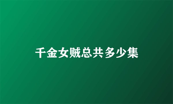 千金女贼总共多少集