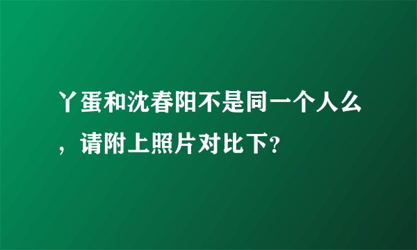 丫蛋和沈春阳不是同一个人么，请附上照片对比下？