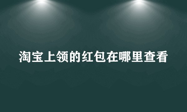 淘宝上领的红包在哪里查看