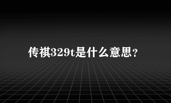 传祺329t是什么意思？