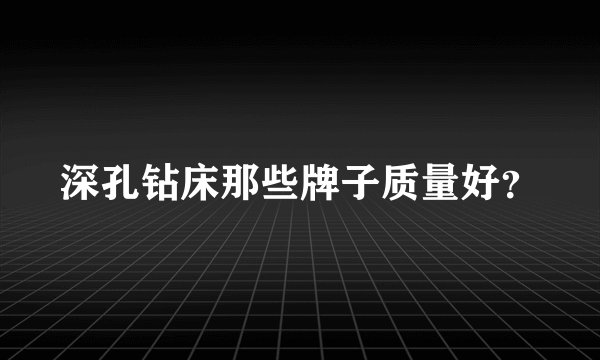 深孔钻床那些牌子质量好?