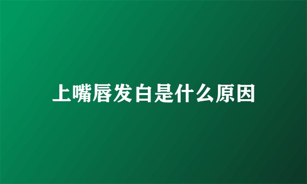 上嘴唇发白是什么原因