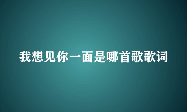 我想见你一面是哪首歌歌词