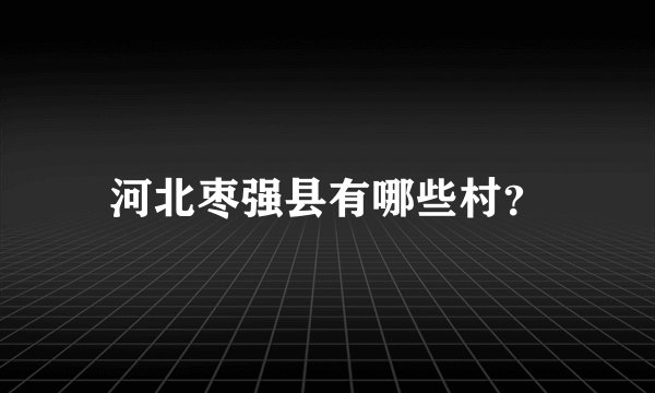 河北枣强县有哪些村？