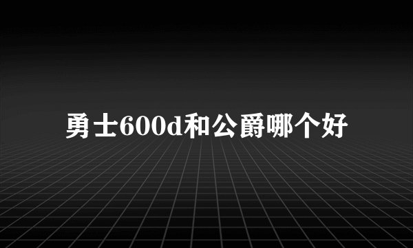勇士600d和公爵哪个好