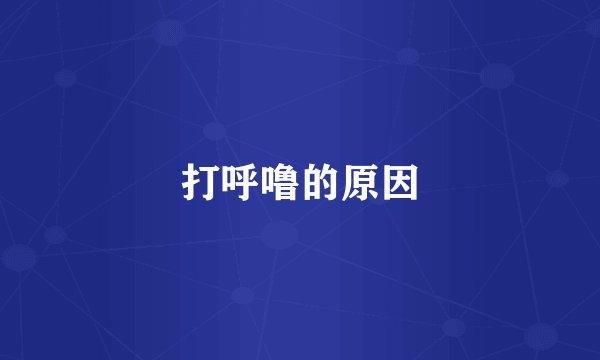 打呼噜的原因