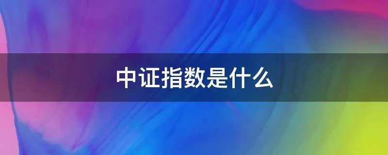 中证指数是什么