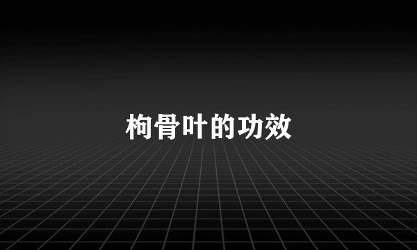 枸骨叶的功效