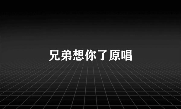 兄弟想你了原唱