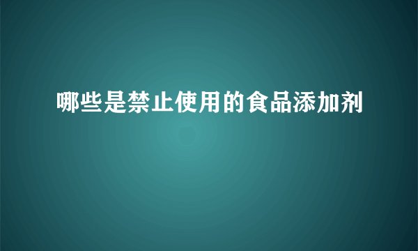 哪些是禁止使用的食品添加剂