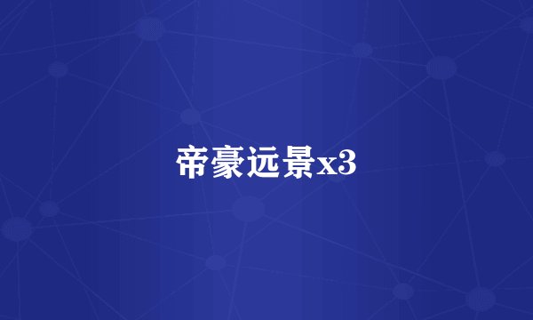 帝豪远景x3