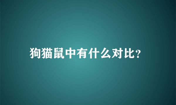 狗猫鼠中有什么对比？