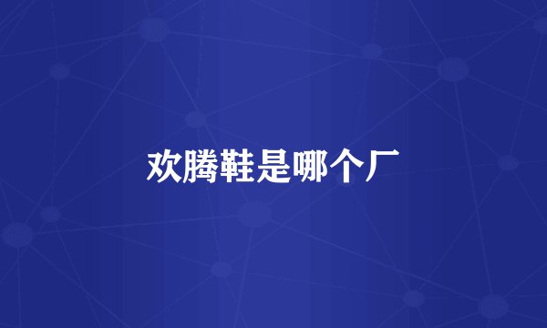 欢腾鞋是哪个厂