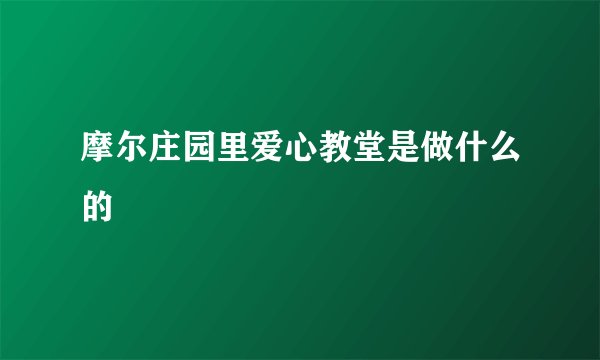 摩尔庄园里爱心教堂是做什么的