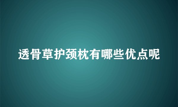 透骨草护颈枕有哪些优点呢