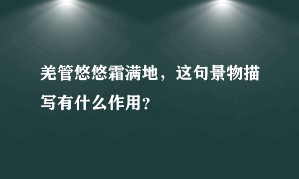 羌管悠悠霜满地，这句景物描写有什么作用？