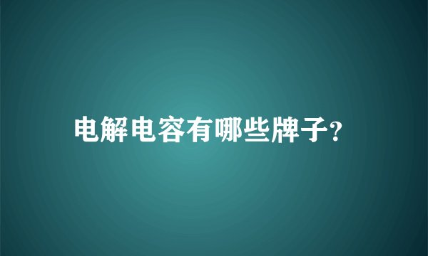 电解电容有哪些牌子？